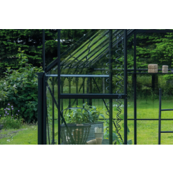 HALLS szklarnia ogrodowa ICON 6 (4,9 m2; 1,93 x 2,55 m) czarna, szkło hartowane + baza